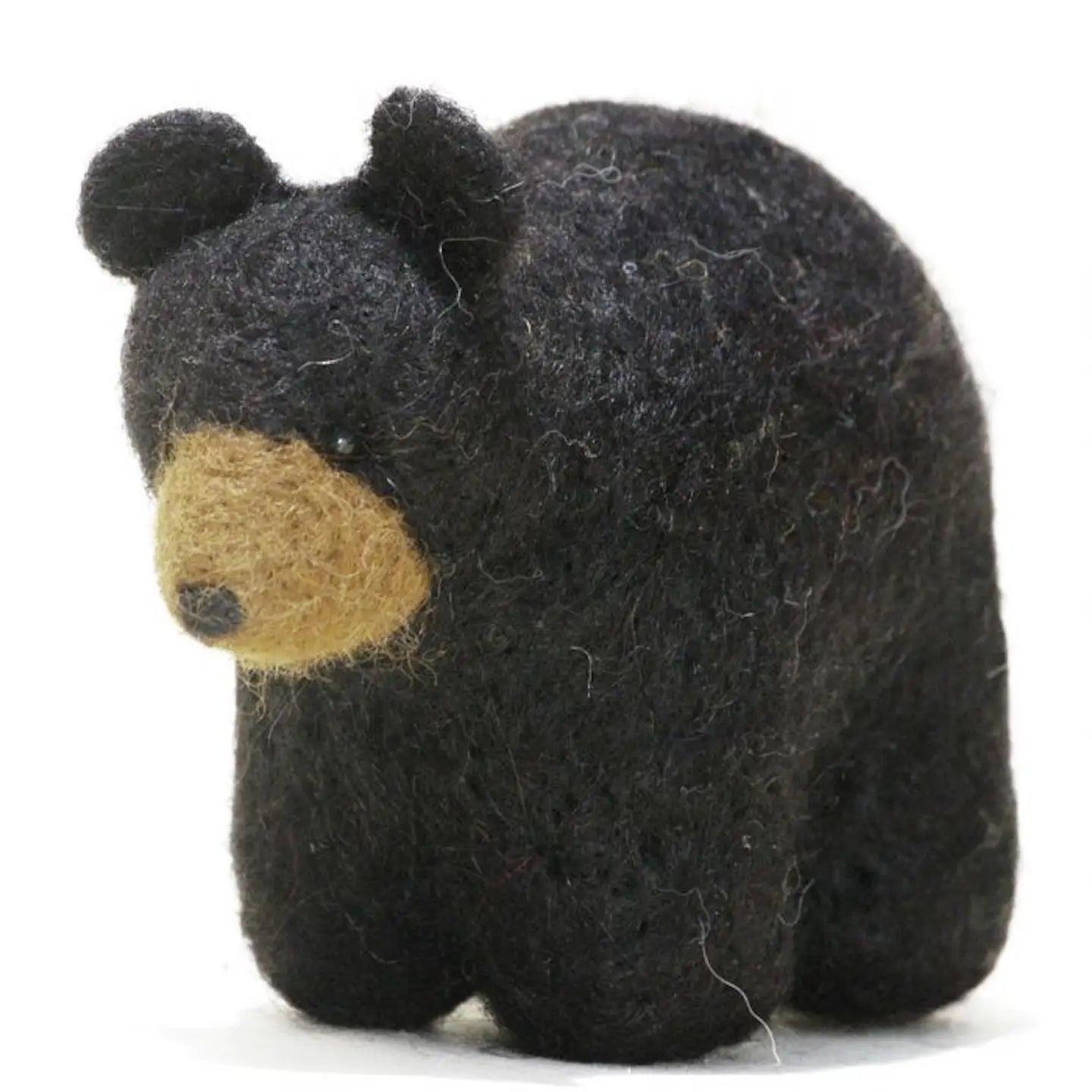 Alpaca Felted Black Bear