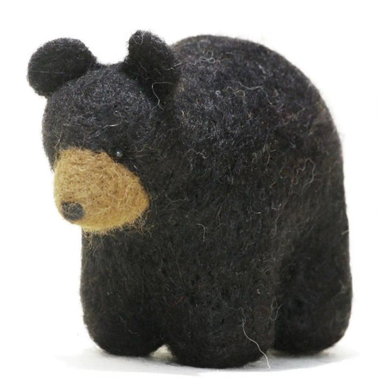 Alpaca Felted Black Bear