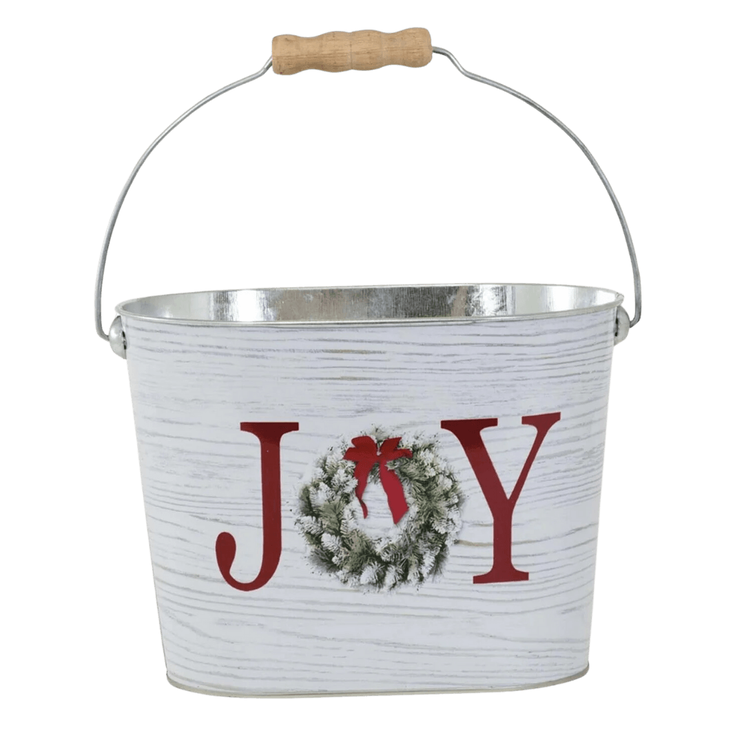 Joy Wreath Oval Pail