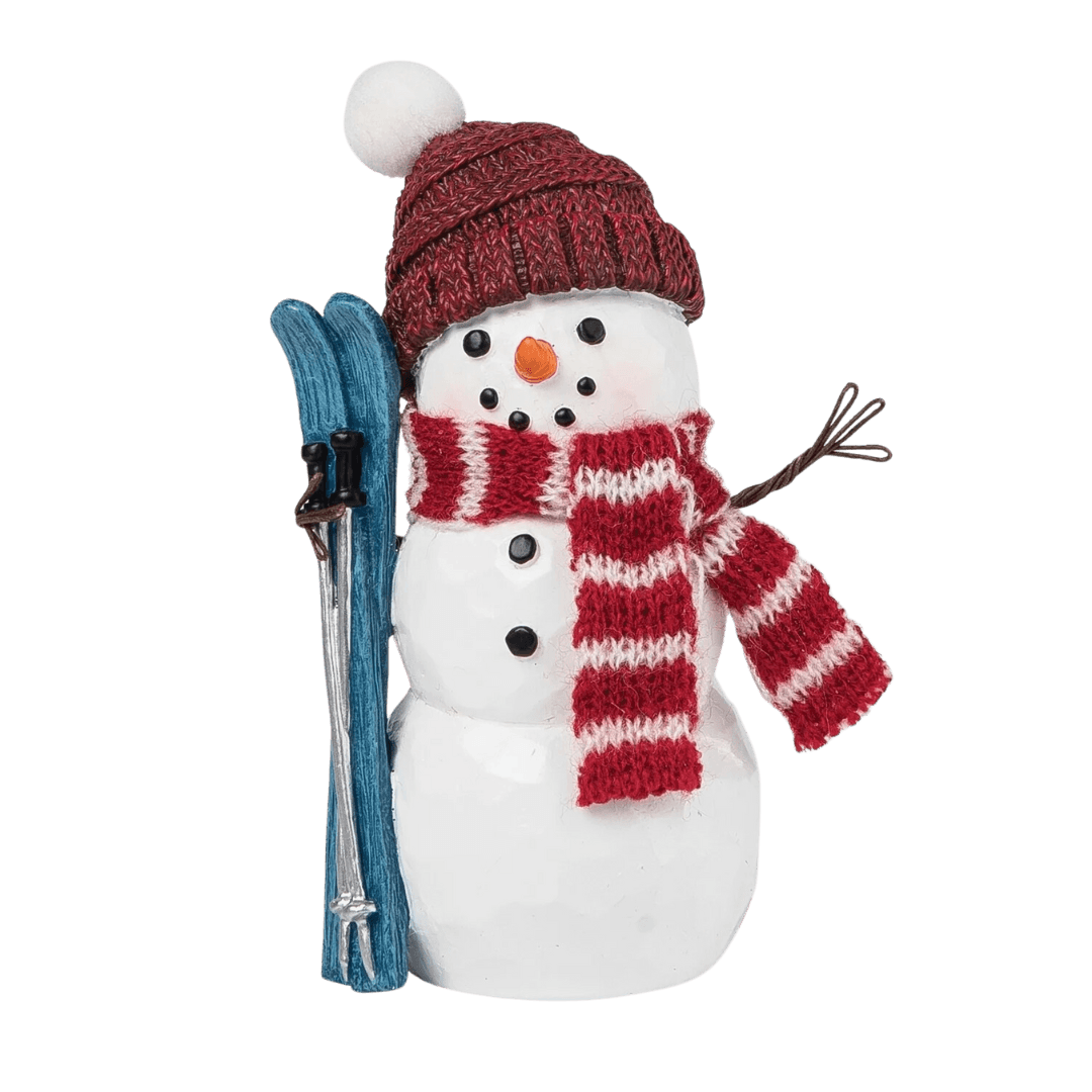 Snowman with Skis Figurine