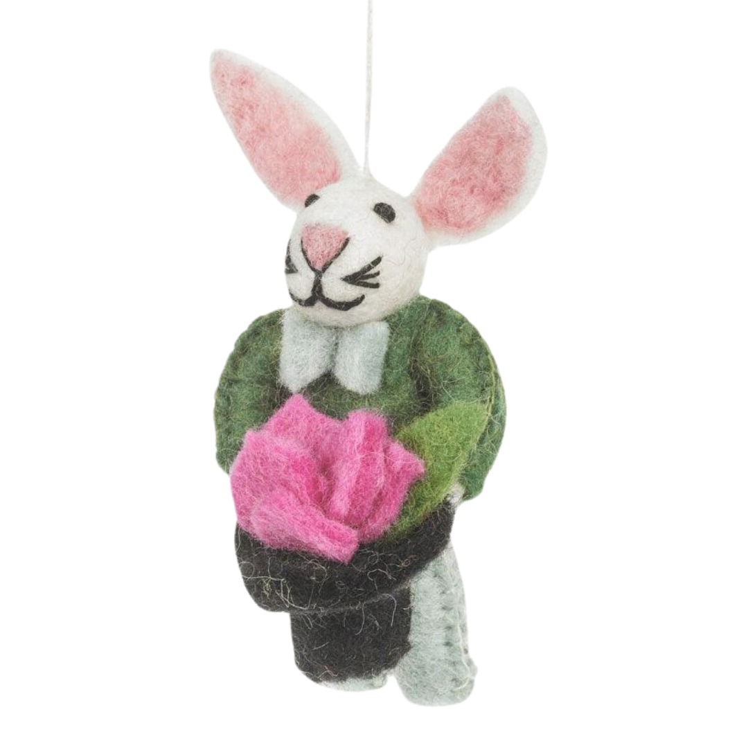 Merlin the Magician Rabbit Felted Ornament
