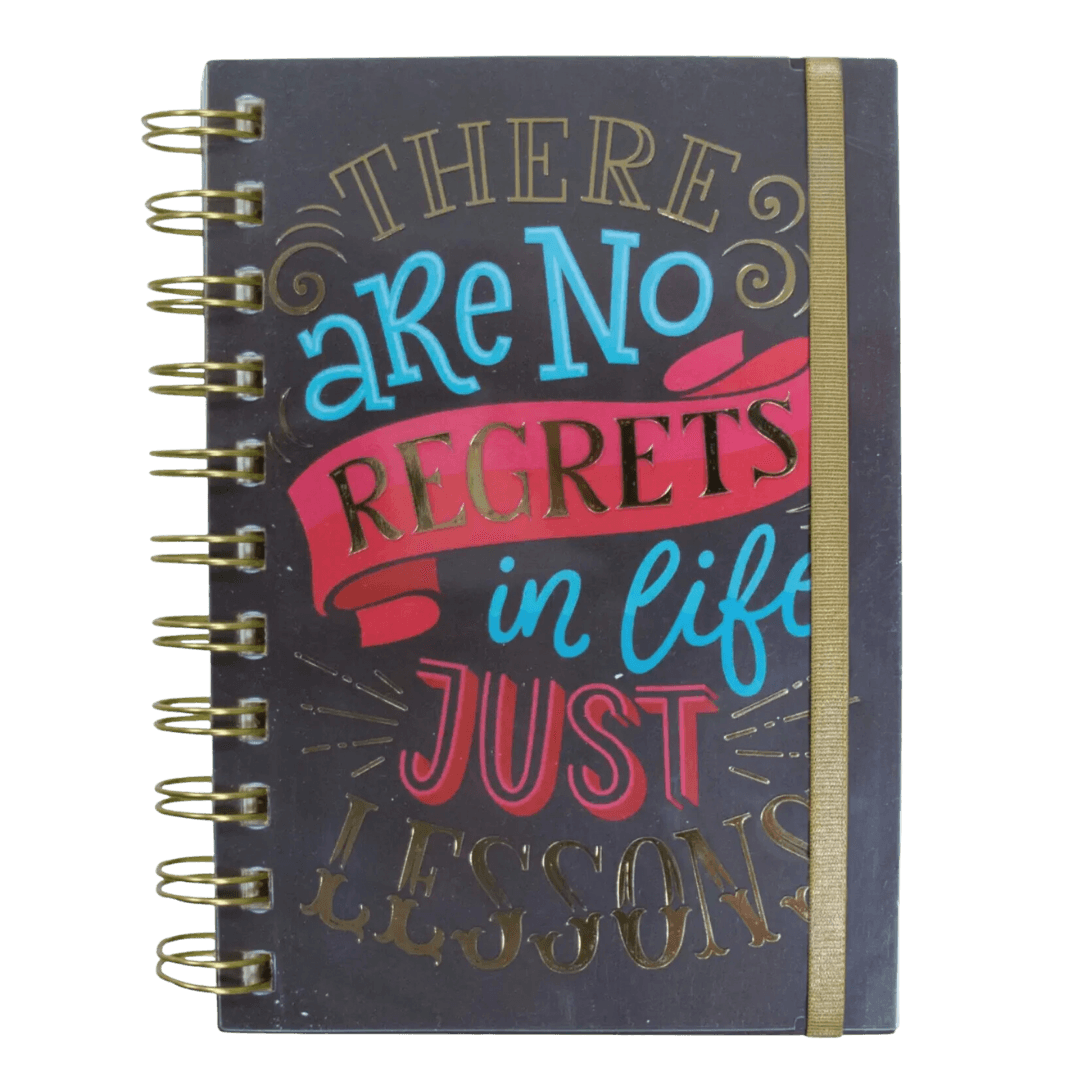 No Regrets Wire Notebook with Band