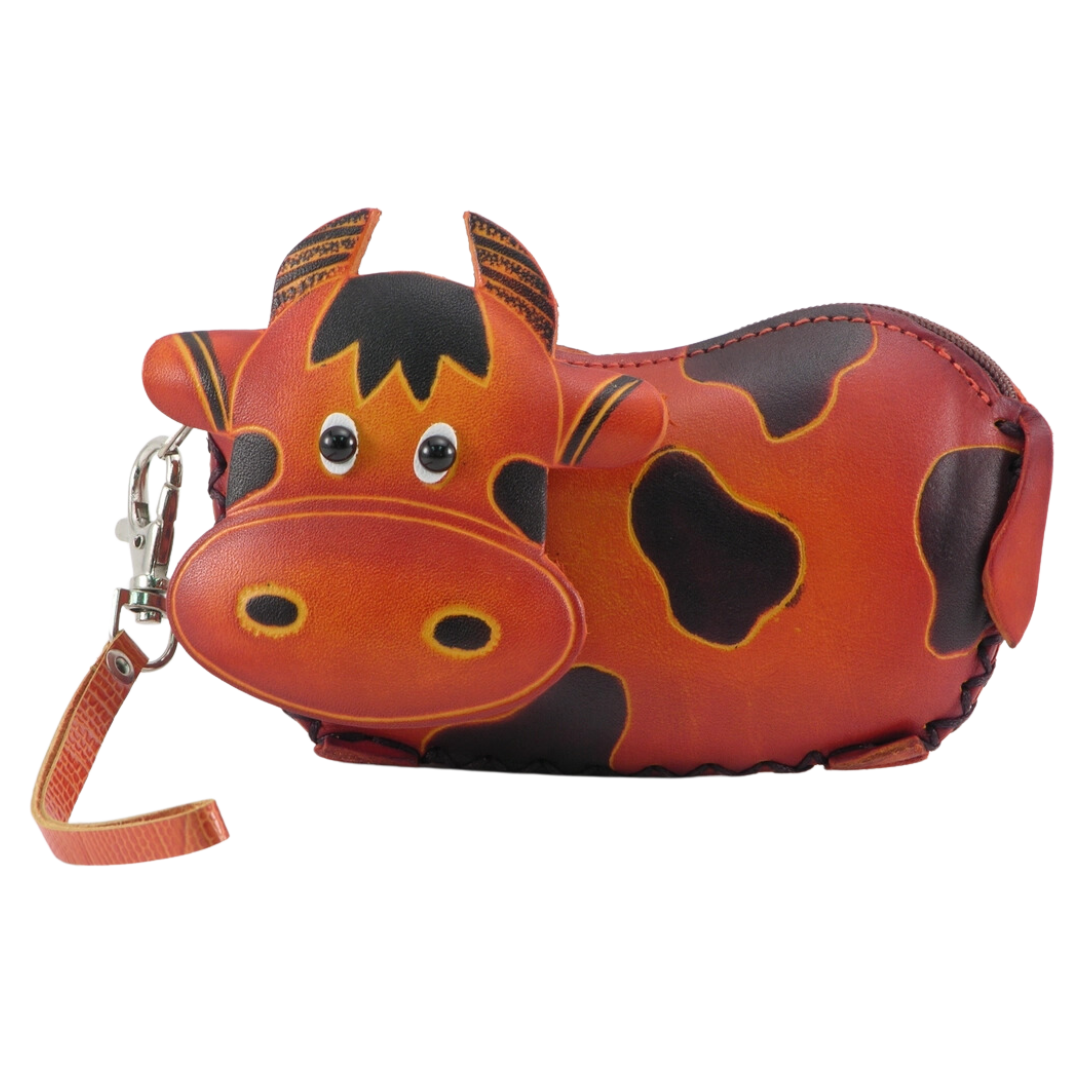 Cow Leather Wristlet Coin Purse