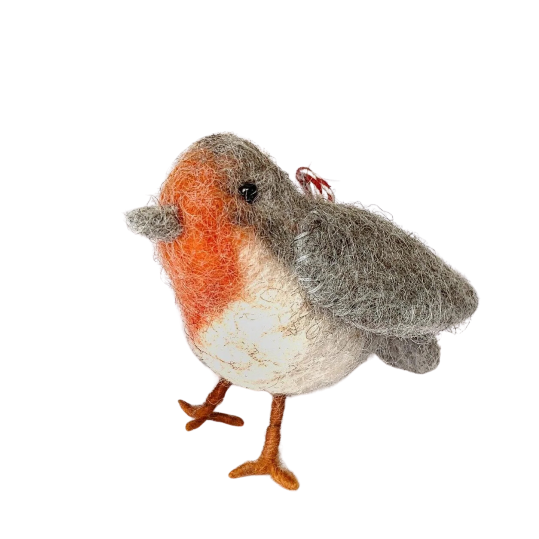 Tufted Bird Wool Ornament