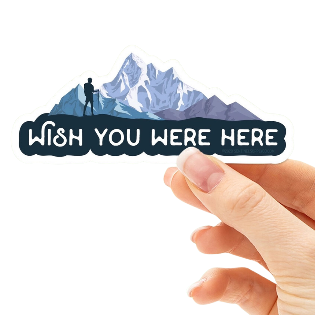 Wish You Were Here Mountain Sticker