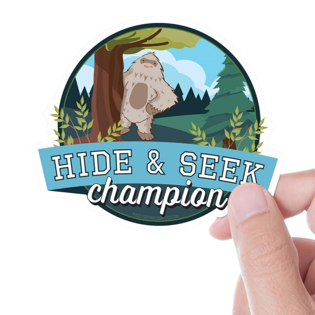 Hide and Seek Bigfoot Sticker - Funny Sasquatch Decals
