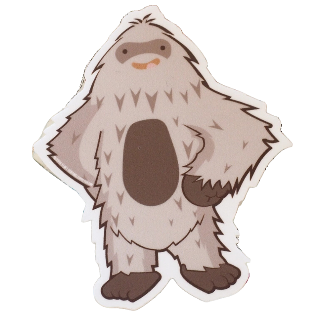 Confident Bigfoot Sticker Large - 5" Tall