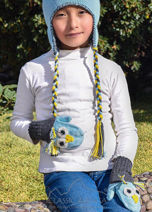 Owl Alpaca Mittens
