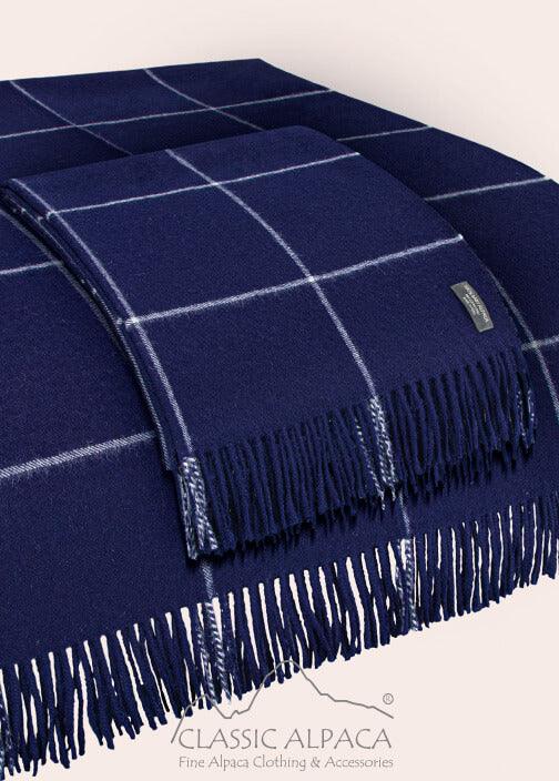 Woven and Brushed Plaid Baby Alpaca Throw