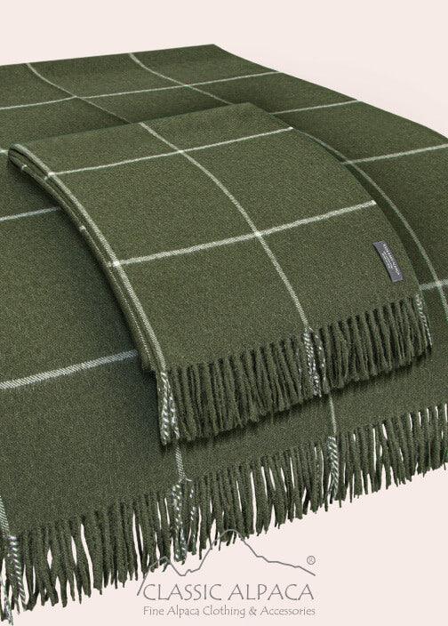 Woven and Brushed Plaid Baby Alpaca Throw