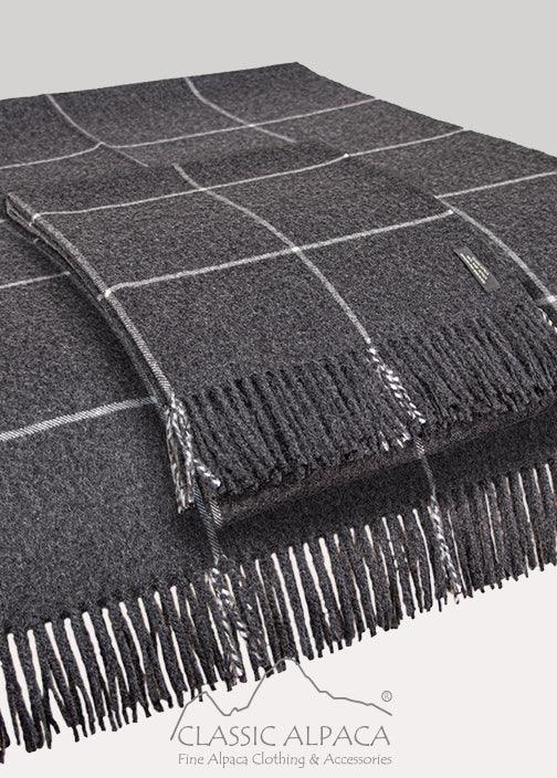 Woven and Brushed Plaid Baby Alpaca Throw