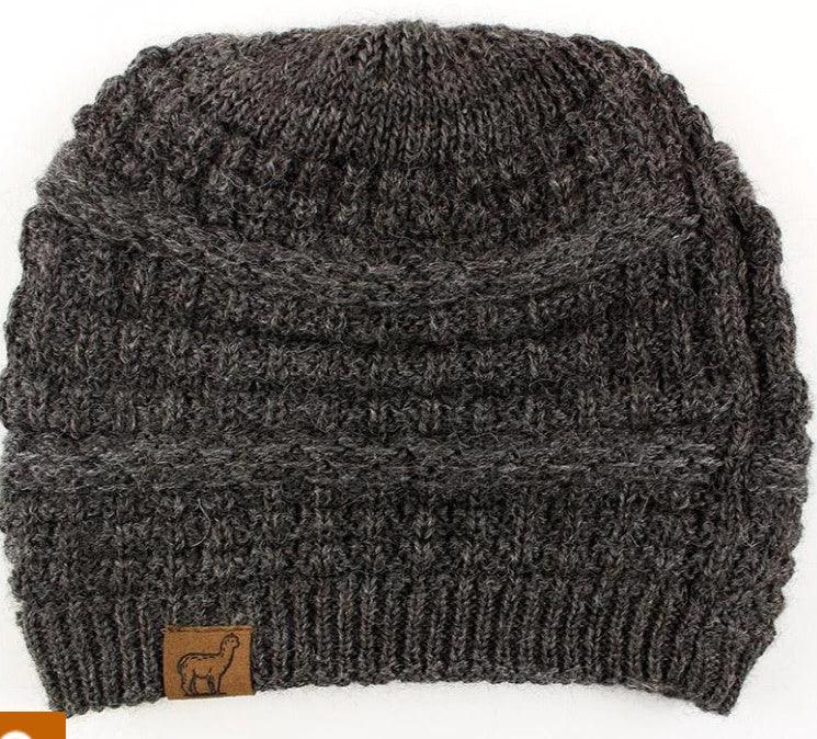 Textured Alpaca Slouch Beanie Hat