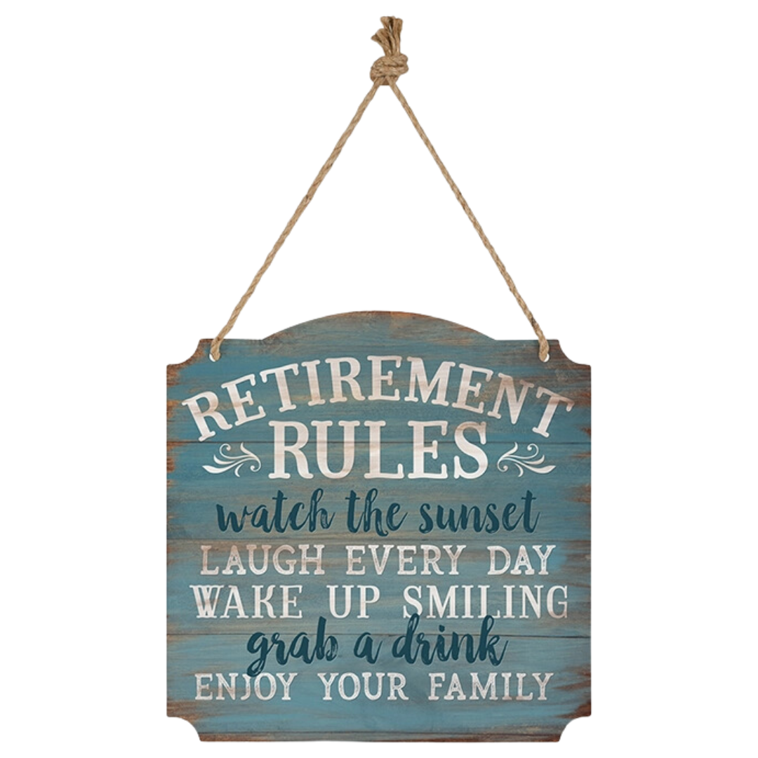 Retirement Rules Metal Wall Sign