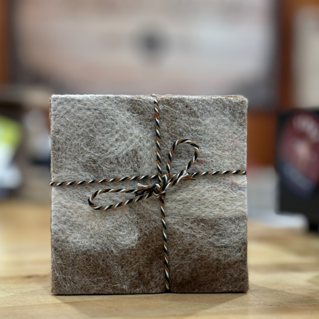 4” Square Felted Alpaca Fiber Coaster Set
