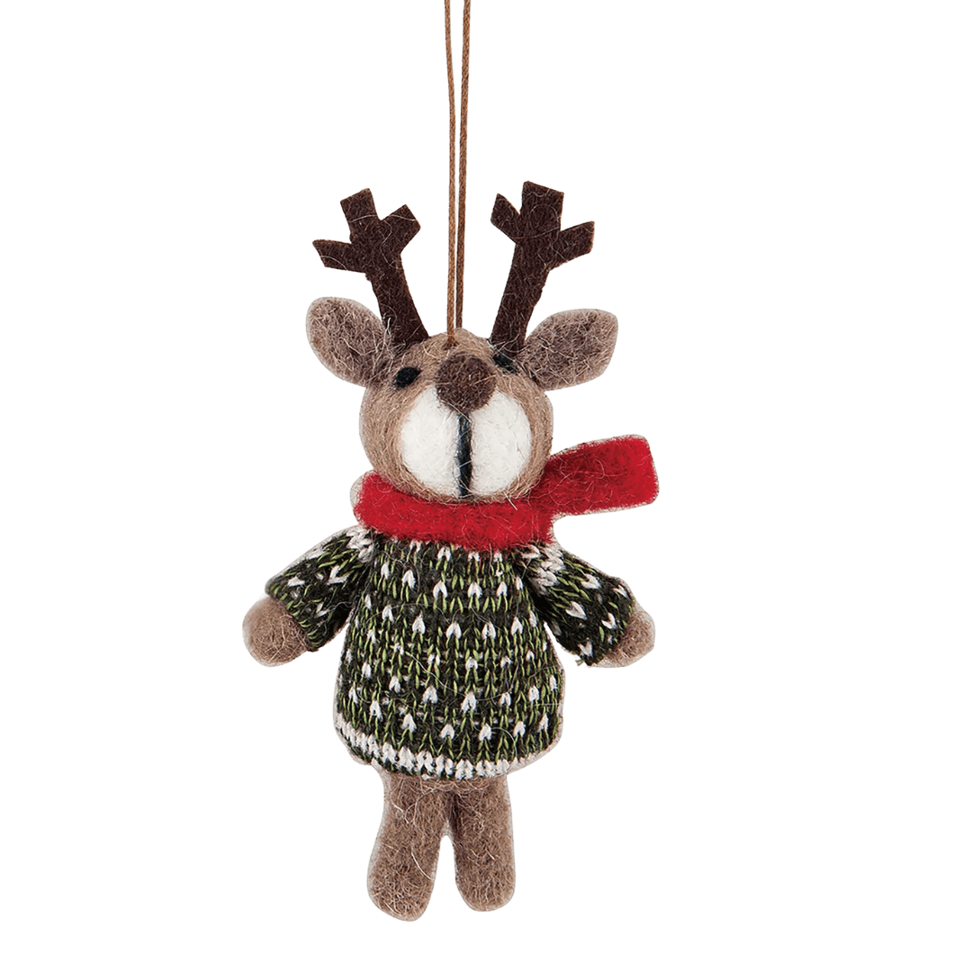Deer in Sweater Christmas Ornament