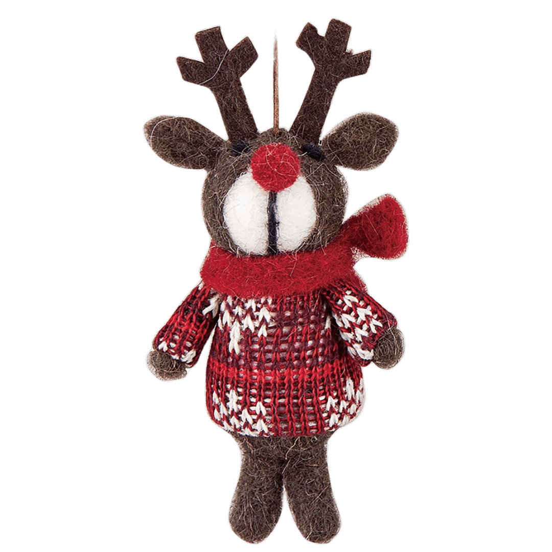 Deer in Sweater Christmas Ornament
