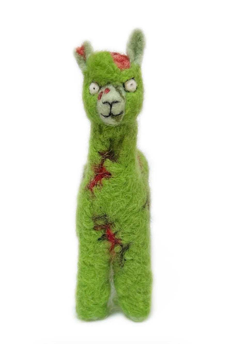 Alpaca Felted Green Zombie Halloween Collectible