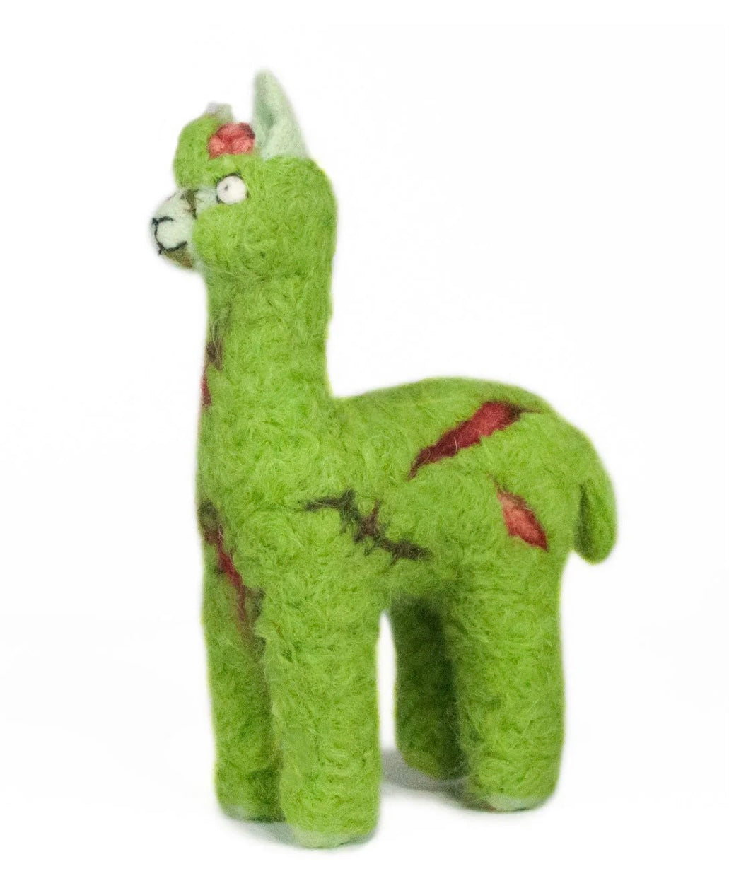 Alpaca Felted Green Zombie Halloween Collectible