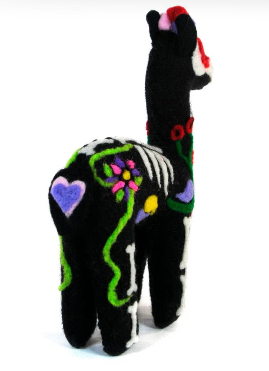 Alpaca Day Of the Dead Halloween Felted Collectible