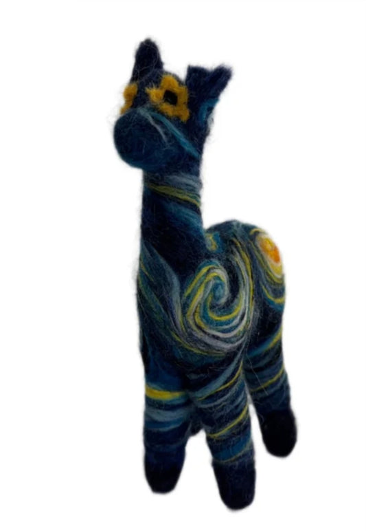 Alpaca Felted Starry Night Collectible