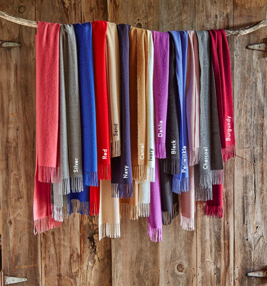 100% Baby Alpaca Woven Scarf - Navy Peruvian Link