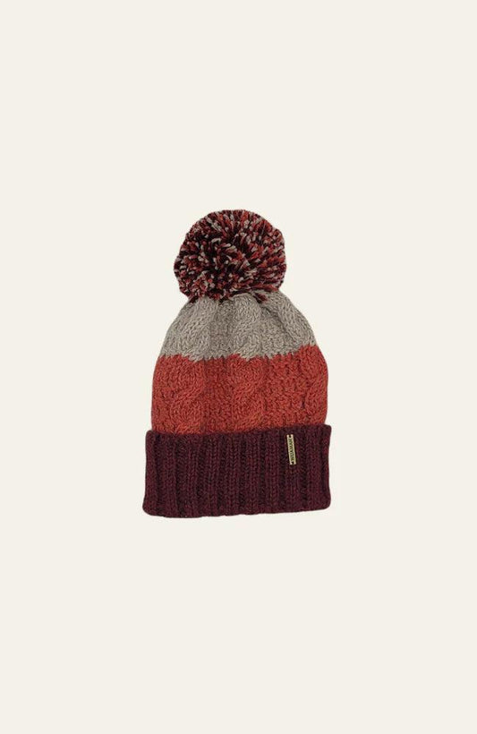 Alpaca Beanie  Hat Unisex Manual Knitting - Wine