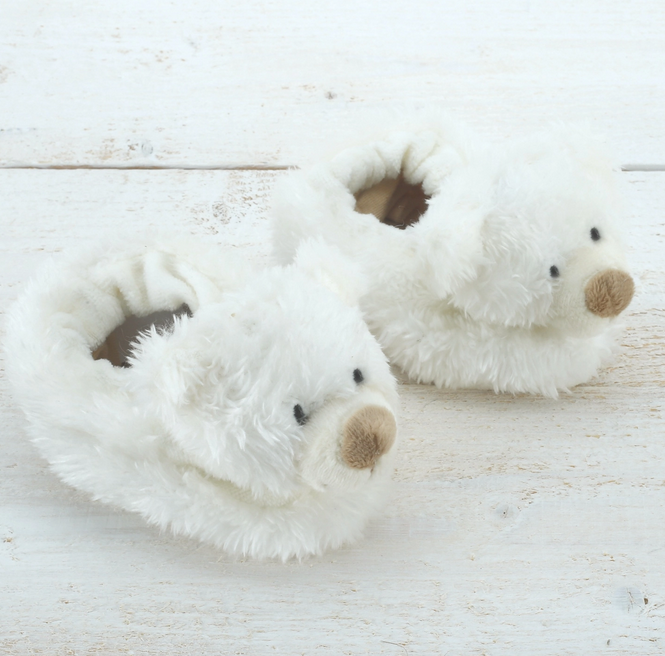 Bear Baby Slippers (0-6 mos)