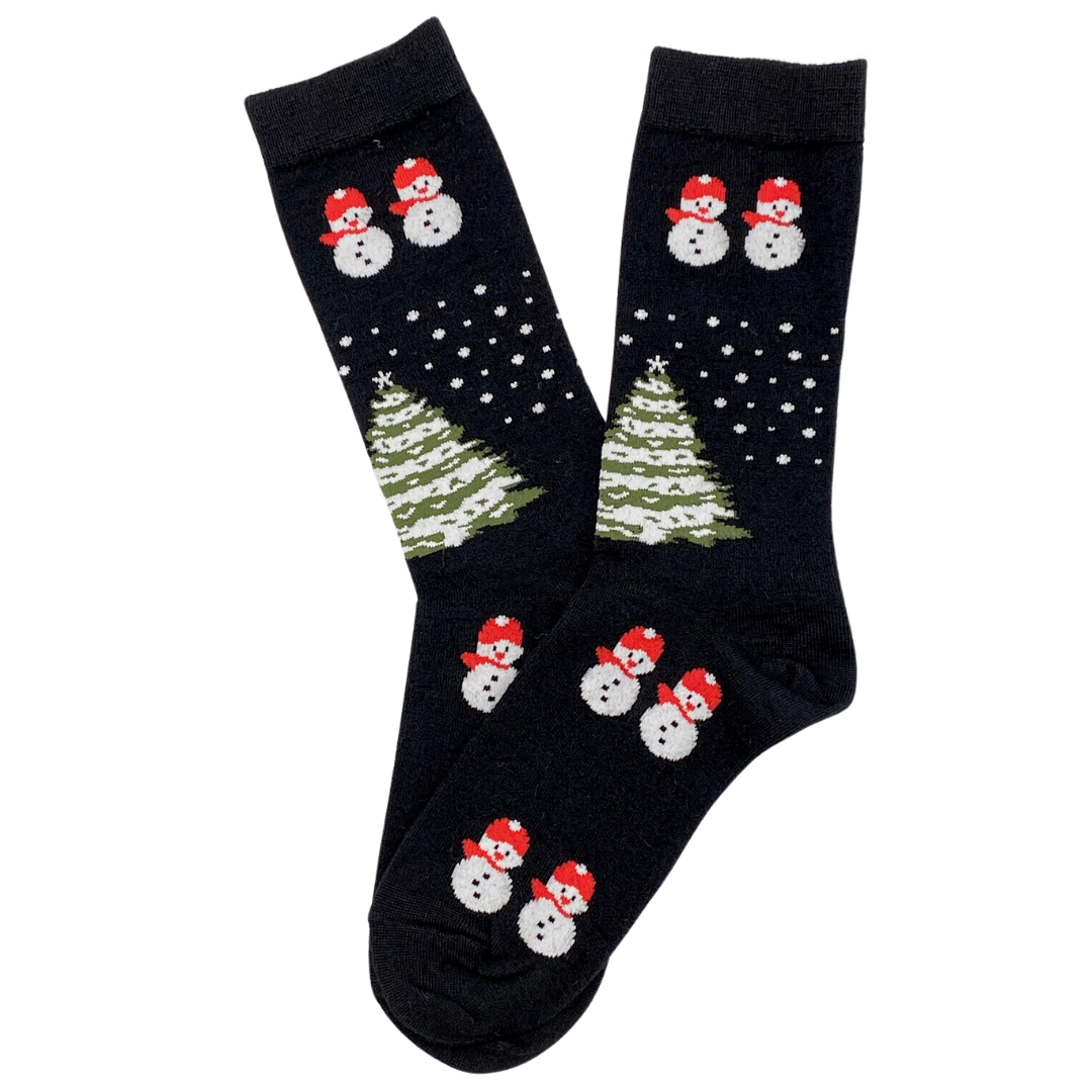 Christmas Print Alpaca Crew Sock