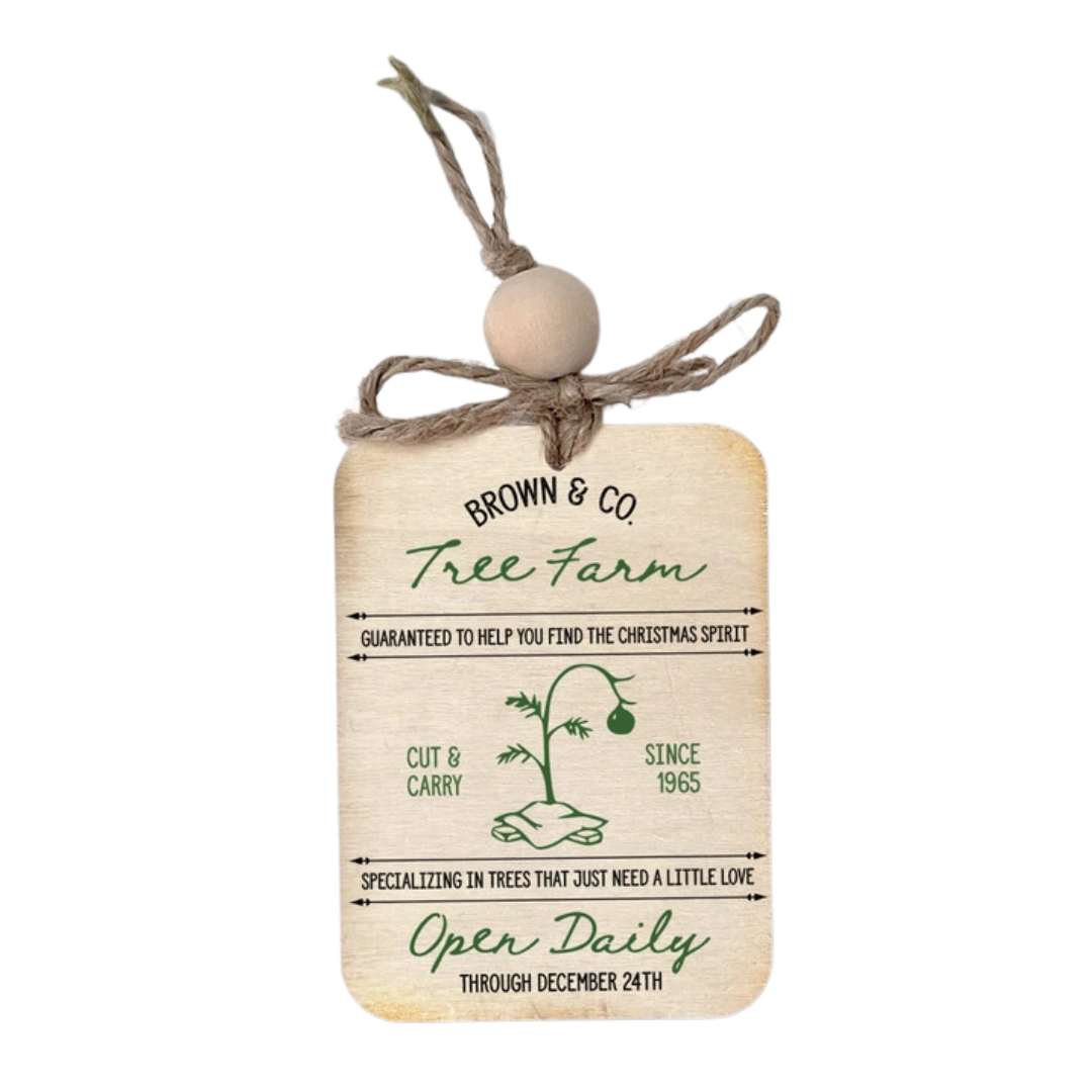 Charlie Brown Rustic Tree Ornament