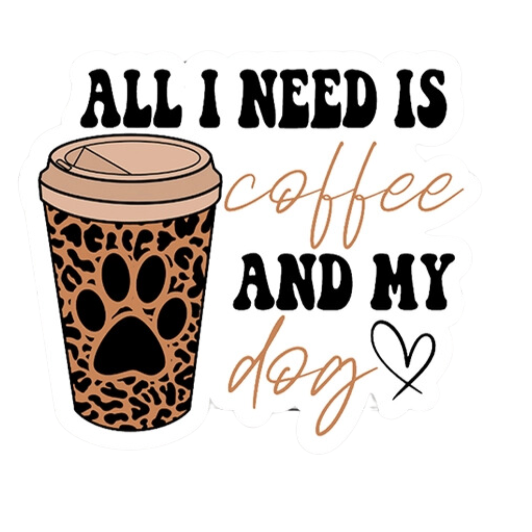 Coffee & My Dog Vinyl Sticker