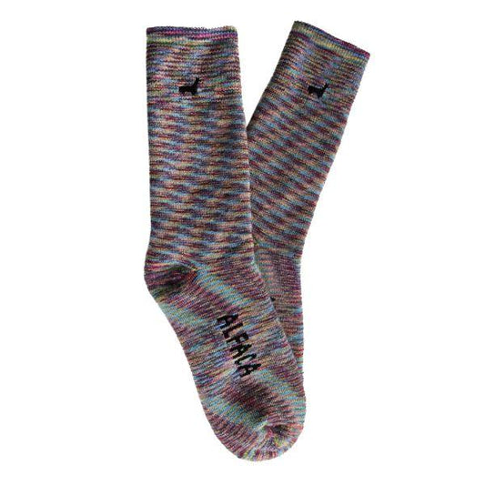 Handpainted Everest Candy Baby  Alpaca Unisex Socks Large