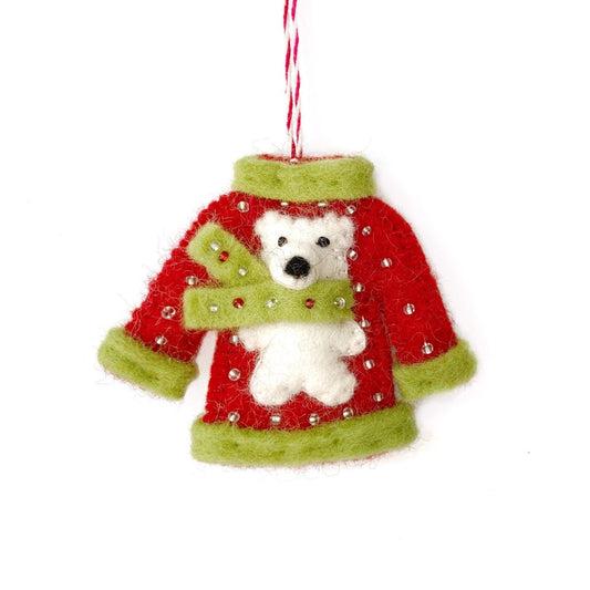 Felt Ugly Sweater Wool Ornament