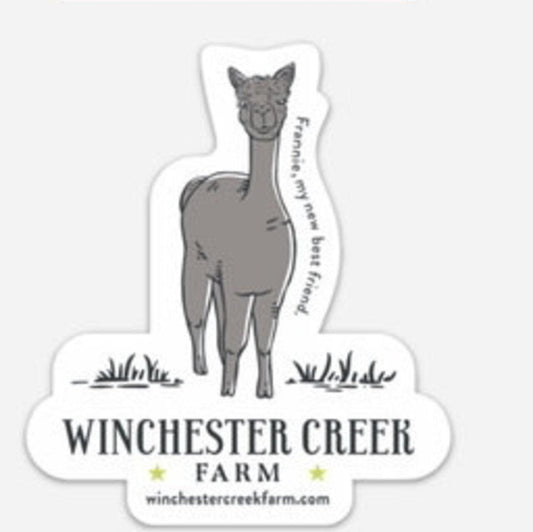 Frannie the Alpaca Vinyl Sticker