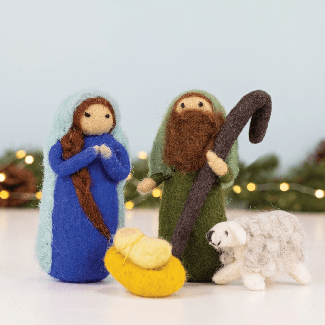 Holy Night Wool Felted 4 Piece Nativity
