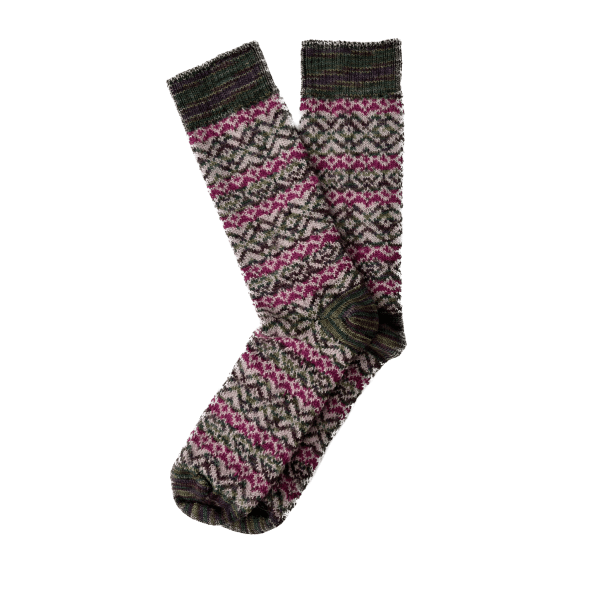 Monet Pink Alpaca Unisex Crew Socks M