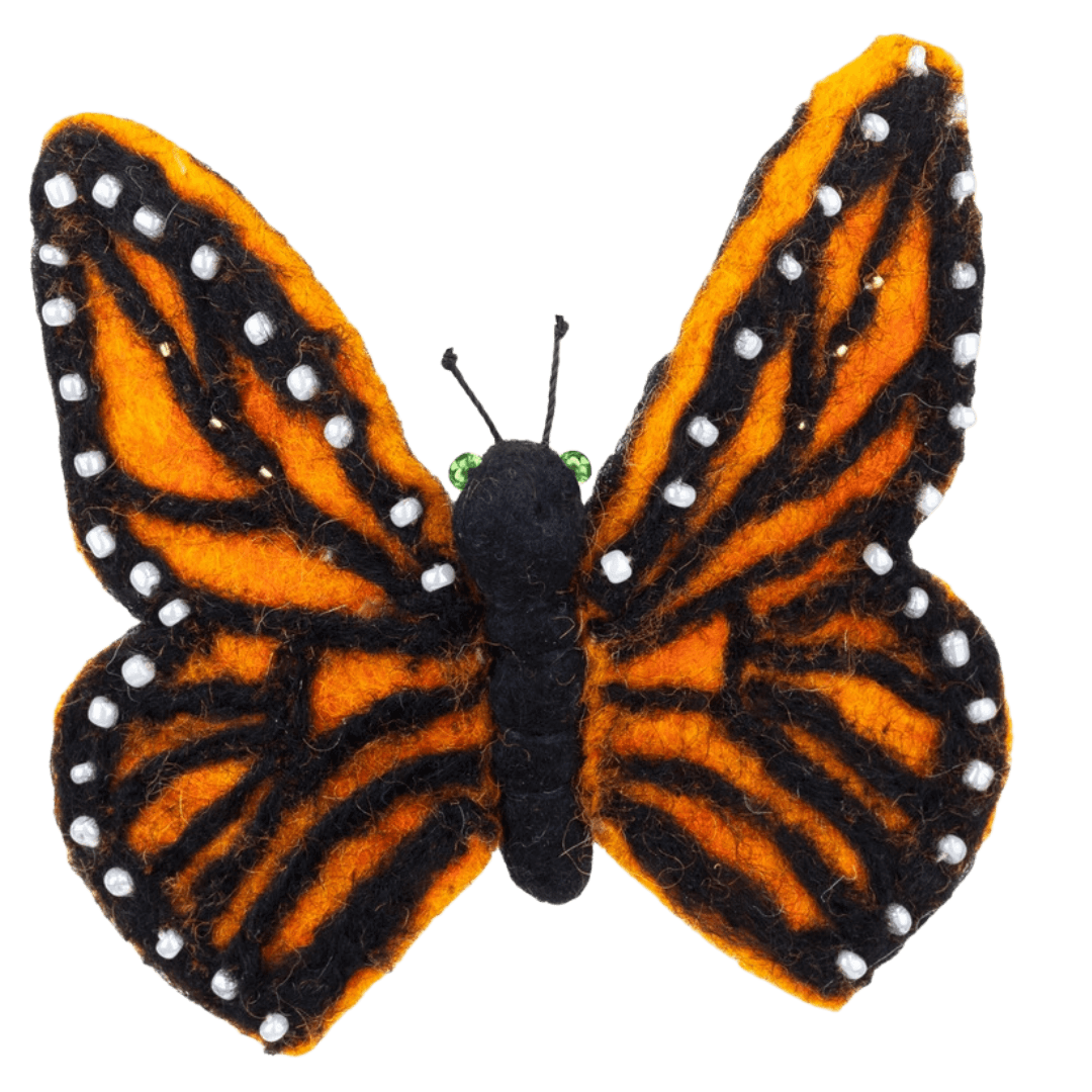 Felted Wool Monarch Butterfly Ornament
