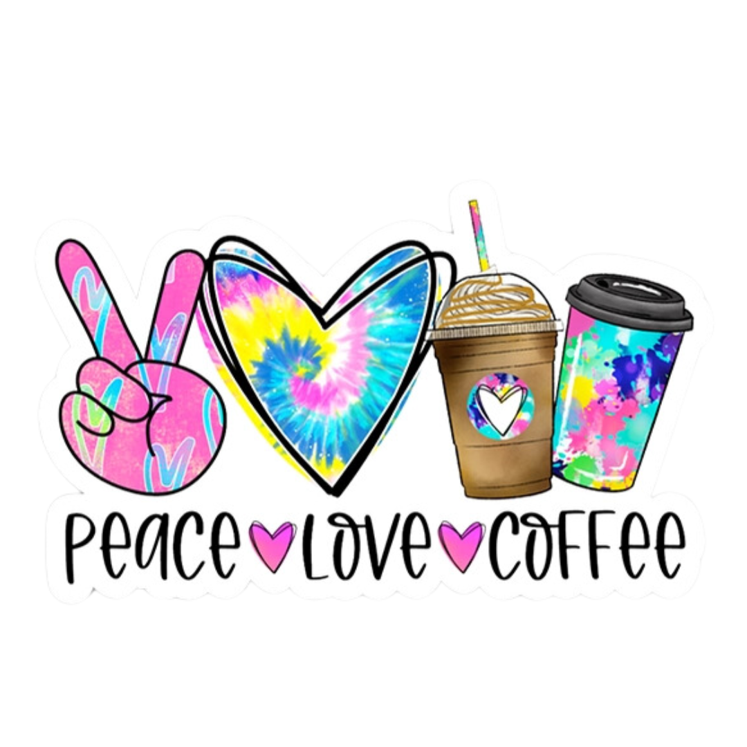 Peace Love Coffee Vinyl Sticker