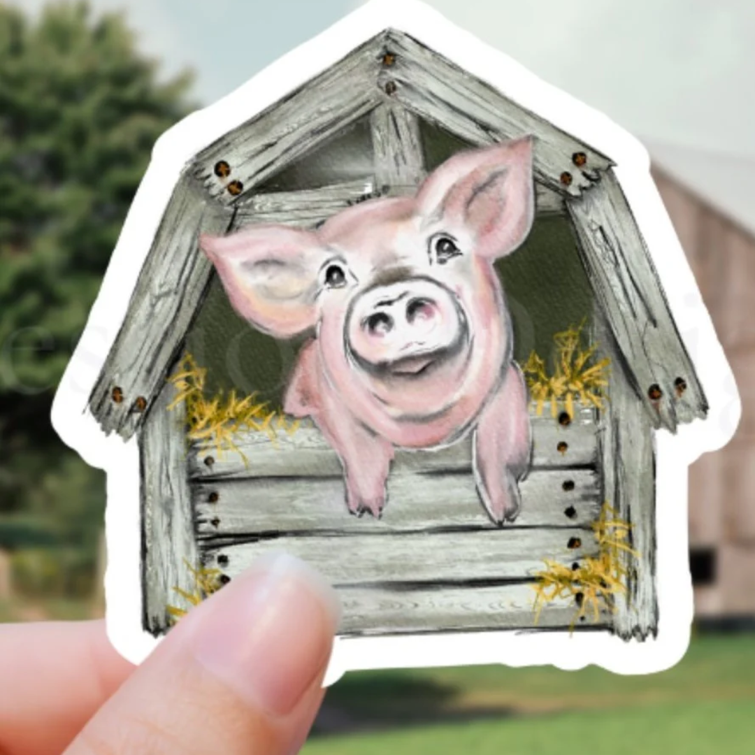 Pig Barn Vinyl Sticker