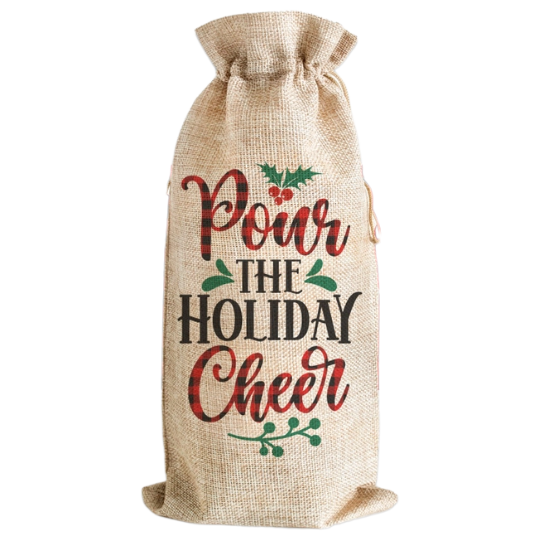 Pour The Holiday Cheer Wine - Wine Gift Bag
