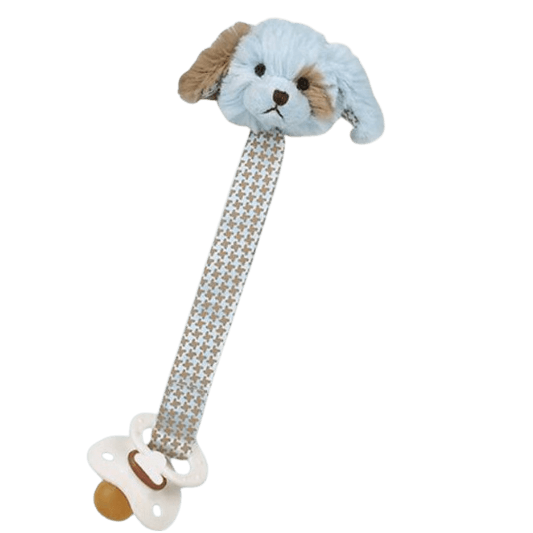 Waggles Plush Puppy Pacifier Clip