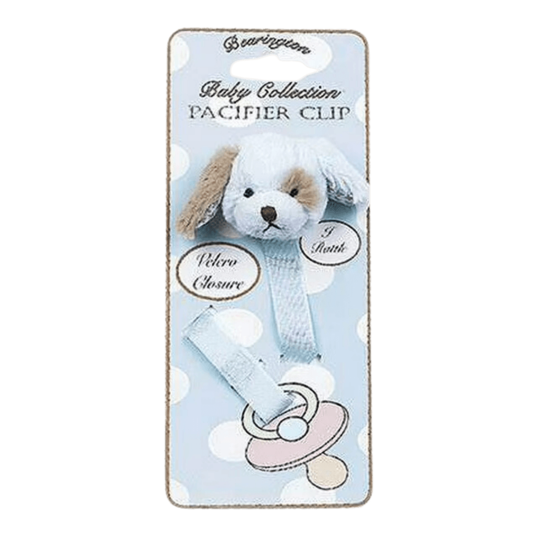 Waggles Plush Puppy Pacifier Clip