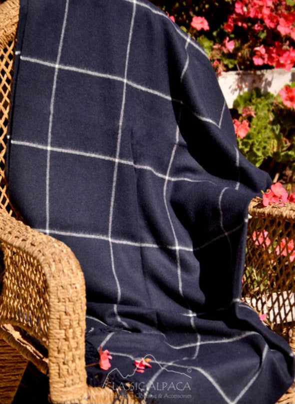 Woven and Brushed Plaid Baby Alpaca Throw