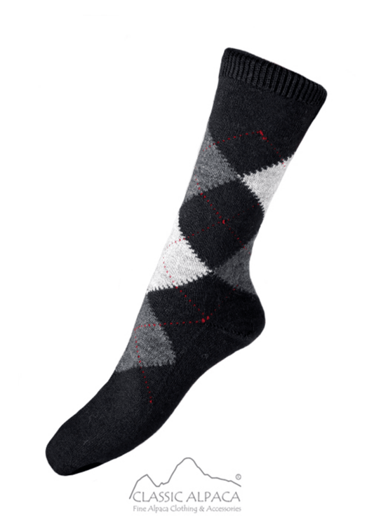 Alpaca Argyle Unisex Dress Socks