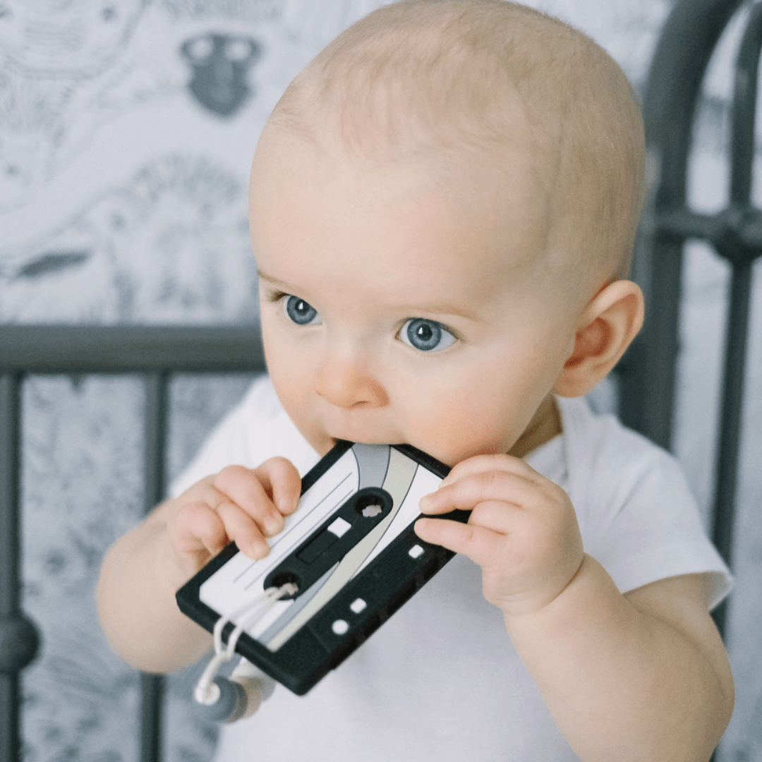 Baby teething on Retro Silicone teether-Winchester Creek Farm