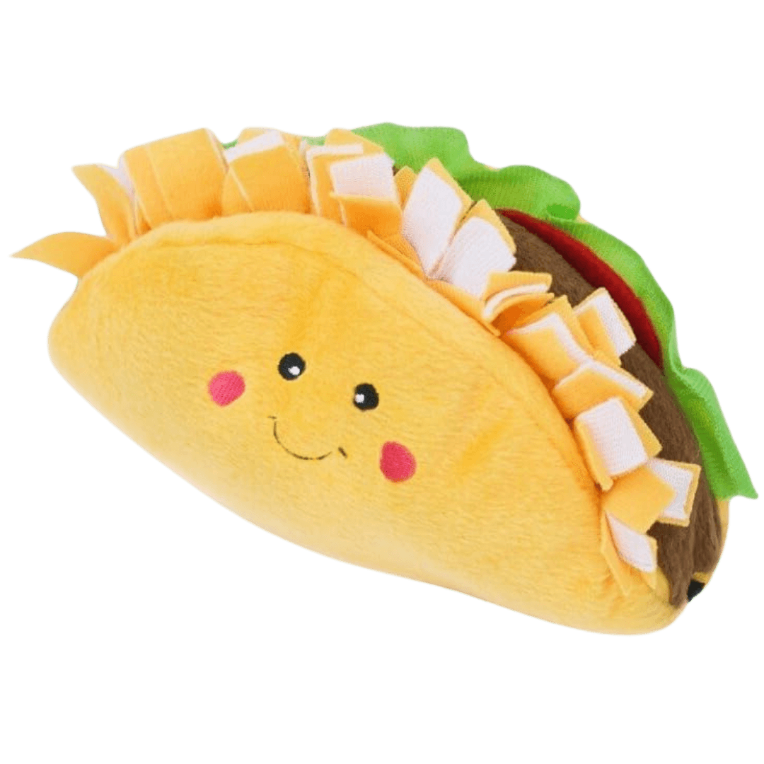 Plush dog toy in the shape of a taco-Winchester Creek Farm