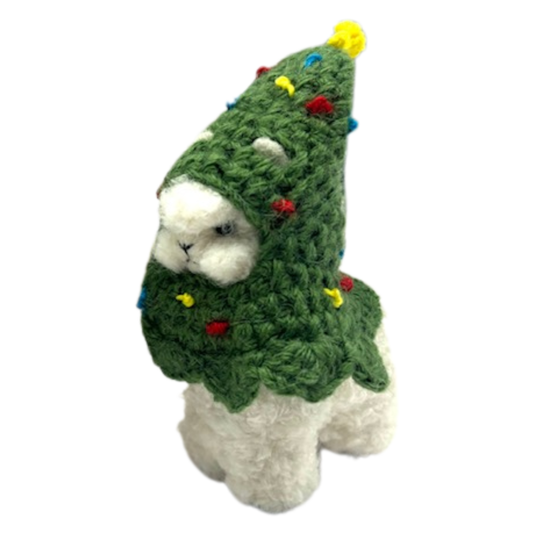 Alpaca with Christmas Tree Hat - 3.5”