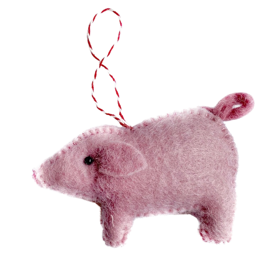 Felt Pig Wool Ornament