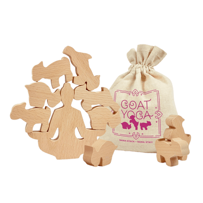 Goat Yoga Wooden Stacking Game