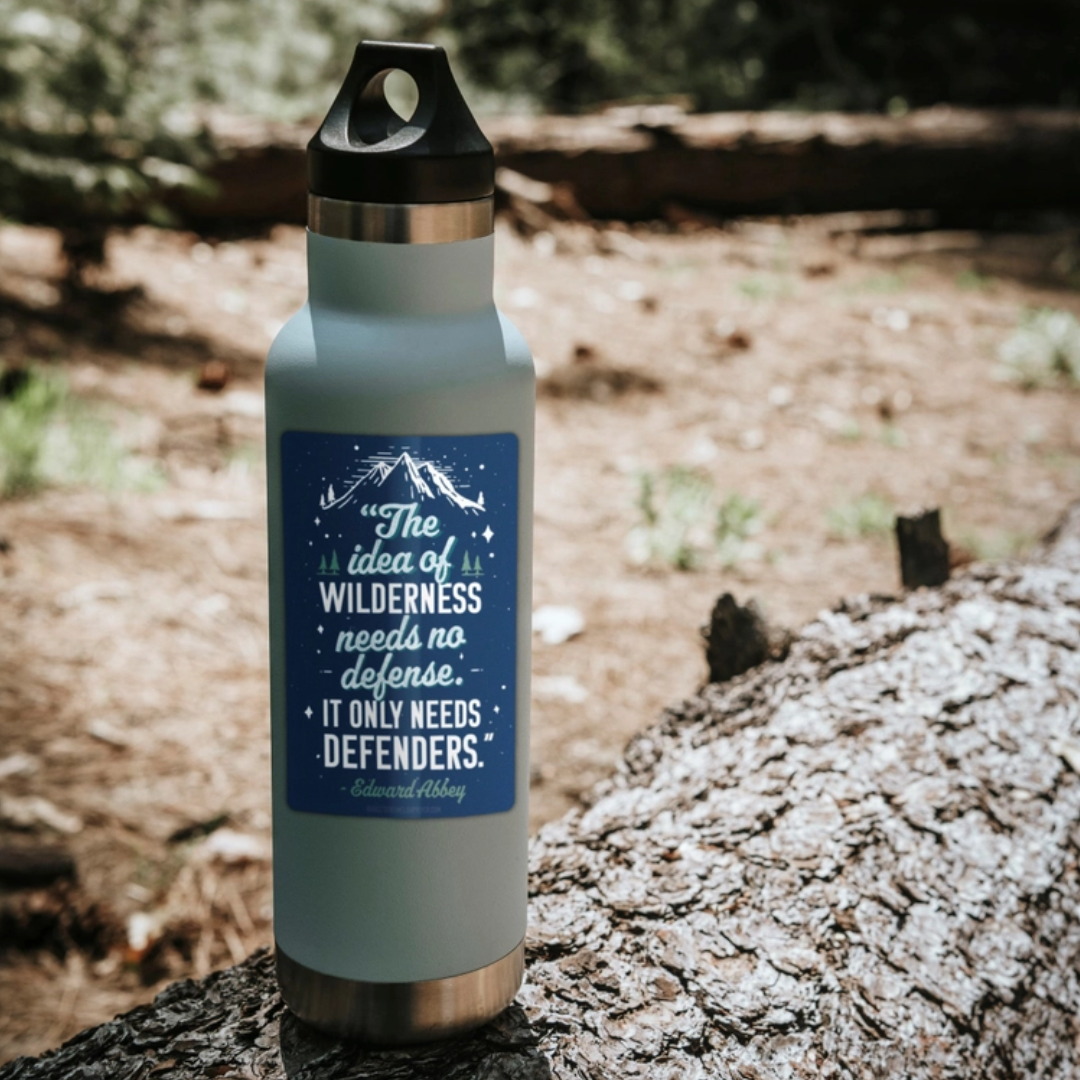 Edward Abbey Wilderness Defenders Quote Sticker