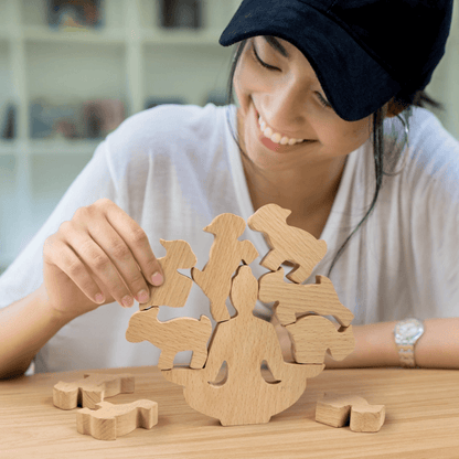 Goat Yoga Wooden Stacking Game